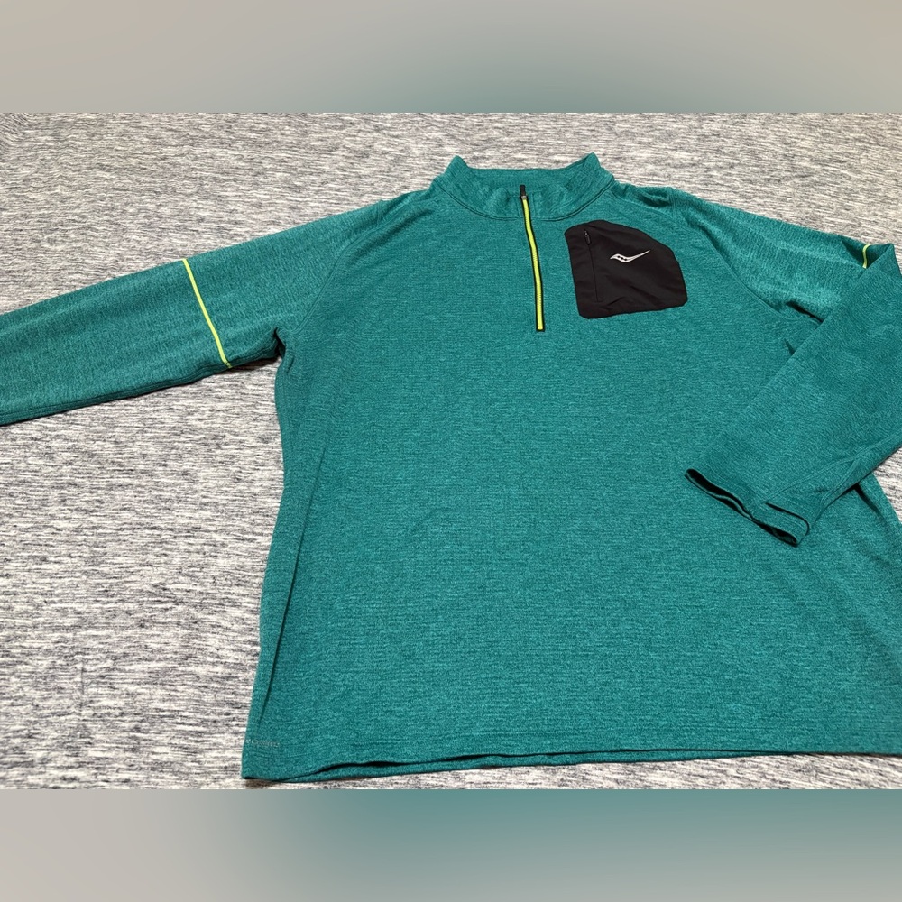 Saucony Men’s Quarter Zip Athletic Long Sleeve Shirt XXL - Picture 2 of 8